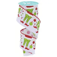 2.5" Furry Elf Legs Ribbon: White (10 Yards)