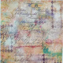 Timeworn Script Designer Printed AIDA Fabric. Canvas for embroidery with an applied backgroundKF-1223A