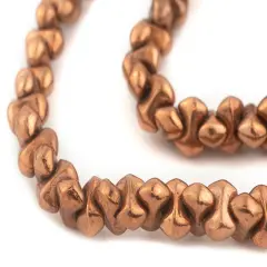 The Bead Chest Copper Interlocking Anvil Beads 8mm, Full Strand of Quality Metal Spacers for DIY Jewelry Design