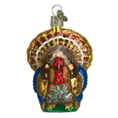 Old World Christmas 3.25 In Tom Turkey Christmas Tree Ornament , Christmas Decor Ornament Thanksgiving Bird Multicolored