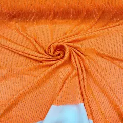 1 Yard Iridescent Rhinestone Stretch Mesh Fabric AB Crystal Power Net For Costumes & Fashion 54&rdquo; Wide Orange