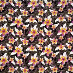 1 Yard Plumeria Flowers & Leaves Parallel Print Fabric Fabric 36" L x 45" W Light Pink/Lila