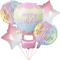 5 Pcs Foil Happy Birthday Balloons Decorations