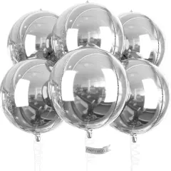 6 pcs Silver Birthday Decorations, 22 inch