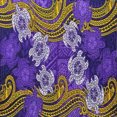 Turtles Traditional Tattoo Polyester Sarong 72" L x 45" W Purple