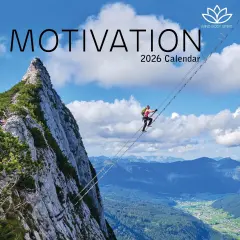 The Gifted Stationary 2026 Square Wall Calendar, Motivation, 16-Month Mind, Body, Spirit Theme Hanging Calendar with 180 Reminder Stickers, Month Planner for Home, or Creative Spaces, 12x12 In Multicolor