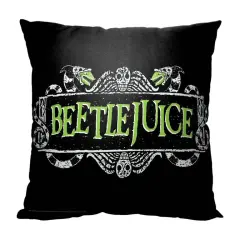 Warner Brothers Beetlejuice 18 Inch Throw Pillow Title