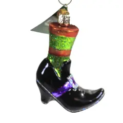 Old World Christmas 3.75 In Witches Shoe Halloween Tree Ornament , Halloween Decor Halloween Witch Boot Multicolored