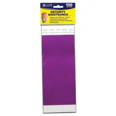 DuPont&trade; Tyvek&reg; Security Wristbands, Purple, Pack of 100
