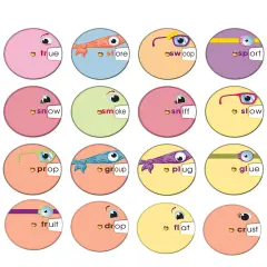 Carson Dellosa 36-Piece Word Wheel Beginning Blends Bulletin Board Cutouts, Blends and Digraphs Phonics Cutouts for Bulletin Board, Phonics, and Language Arts Classroom D&eacute;cor