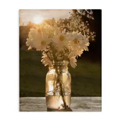 Stupell Industries Warm Meadow Daisies in Jar Canvas Wall Art
