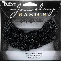 CousinDIY Jewelry Basics Metal Chain 100"-Black Small Oval