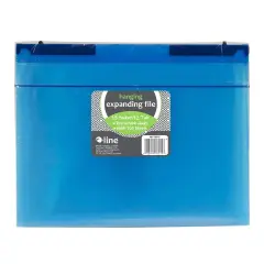 Expanding File Folder, 13-Pocket, Hanging Tabs, Bright Blue