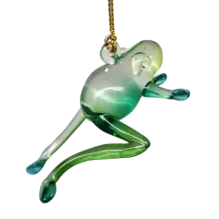Playful Frog Glass Ornament