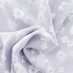 1 Yard Rayon Crinkle Crepon Fabric Silver Lightweight Apparel Material 50/52 Inches Width