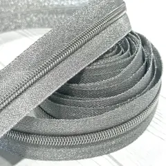 Silver Metallic Zipper Tape