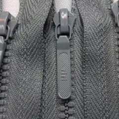 Grey Molded Plastic Zipper 4MM 5 Inches Closed Bottom