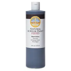 Natural Earth Paint Natural Fluid Acrylik Paint - Black Ochre, 473 ml