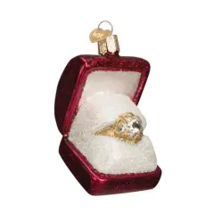 Old World Christmas 3.0 Inch Ring In Box Tree Ornament , Love Romance Romantic Pink