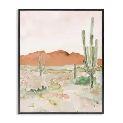 Stupell Industries Cactus Plants Dry Desert Scene Distant Cliffs Framed Giclee Design By Lanie Loreth