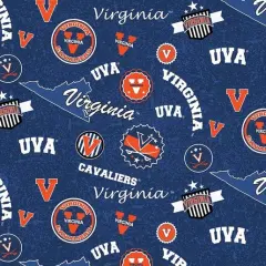 Licensed NCAA University of Virginia Home State UVA-1208 Cotton Fabric by the Yard