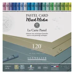 Sennelier La Carte Pastel Card Mixed Media Pad - Shades of Grey, 12" x 12", 190 lb, 12 Sheets