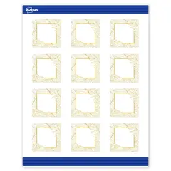 Avery Printable Square Business Cards with Sure Feed Technology, Pre-Printed Gold Florals, Matte White, 2" x 2", Laser & Inkjet Compatible, 120 Total, Great for Branding, Marketing, and Events