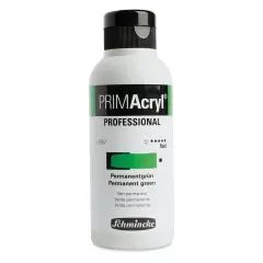 Schmincke Primacryl Professional Fluid Acrylic - Permanent Green, 250 ml bottle