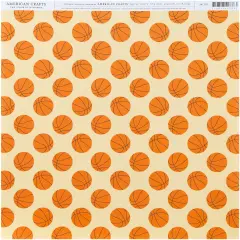 American Crafts Everyday Single-Sided Cardstock 12"X12"-Basketballs