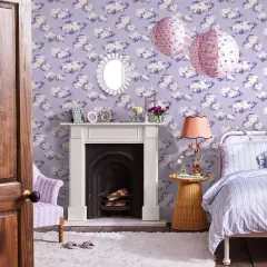 Cath Kidston Silver Linings Violet Wallpaper