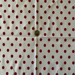 1 Yard Multi Color Small Polka Dot Poly Cotton Fabric for Crafts Bedding Sewing Masks 60" Width White-Red