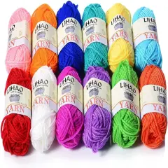 12 Skeins Mini Yarn for Knitting Crochet Craft