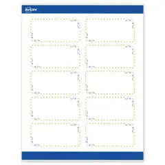 Avery Printable Rectangle Labels, Gold Dots with Green Florals, 2" x 4", Matte White Rectangle Labels, Permanent, Laser/Inkjet, 100ct, Great for Product Labels