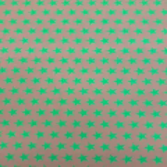 1 Yard Star Print Spandex Fabric Four Way Stretch for Costumes and Activewear 58"/60" Width Orange w Grn Stars