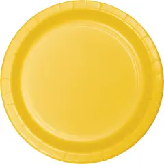 240 pc Bulk School Bus Yellow Sturdy Style Paper Banquet Plates 10.25 inch
