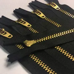 Black Brass Zipper Closed Bottom 4 to 9 Inch Options