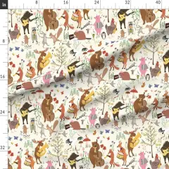 Various Fabrics by the Yard or Fat Quarter Woodland Animals Whimsical Party Colorful Kids Garden Celebration Birthday Dance Forest Custom Printed Fabric by Spoonflower