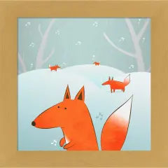 Winter Foxes by Carla Martell 13" x 13" Framed Wall Art