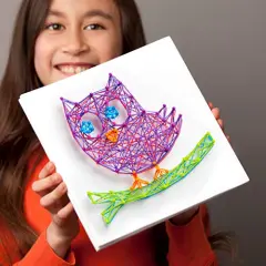 DIY String Art &ndash; Craft Kit for Kids &ndash; Everything Included for 3 Fun Arts & Crafts Projects &ndash; Owl Series, Large