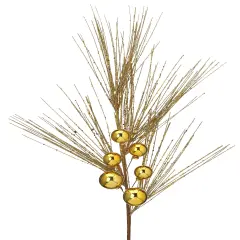 26" Gold Glittered Pine/ Ball Spray