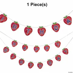 Strawberry Happy Birthday Banner