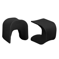 Wave Seat, 18in - 19.6in Seat Height, Perch Stool, 2-Pack Black