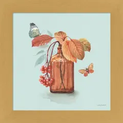 Autumn in Nature 03 on Aqua by Lisa Audit 13.25" x 13.25" Framed Wall Art