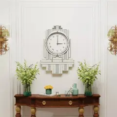 Mirror Wall Clock Roman Numerals Hanging Clocks Silent No Ticking Home Decor