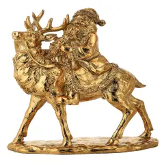 12" Gold Santa/W Deer