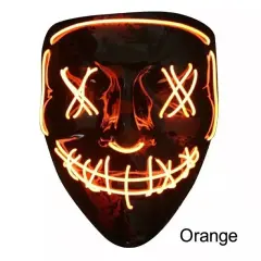 Kitcheniva Halloween Purge Rave Party Light Up Stitches Scary LED Mask Orange