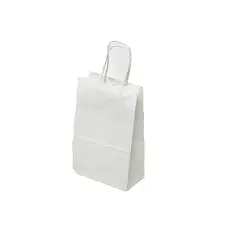 Durable Plain White Kraft Shopping Bag 12 1/2" x 6" x 16"