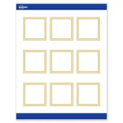 Avery Printable Square Cards, Gold Multi-Lined Border, 2.5" x 2.5", Matte White Square Cards, Laser/Inkjet, 90ct, Great for Business Cards