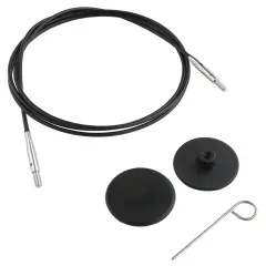KnitPro Stainless Steel Fixed Cable W/Connectors 40"-W/Cable Key & 2 End Caps