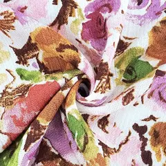 1 Yard Violet Rayon Crepon Fabric, Woven Textured for Apparel 50/52" Wide